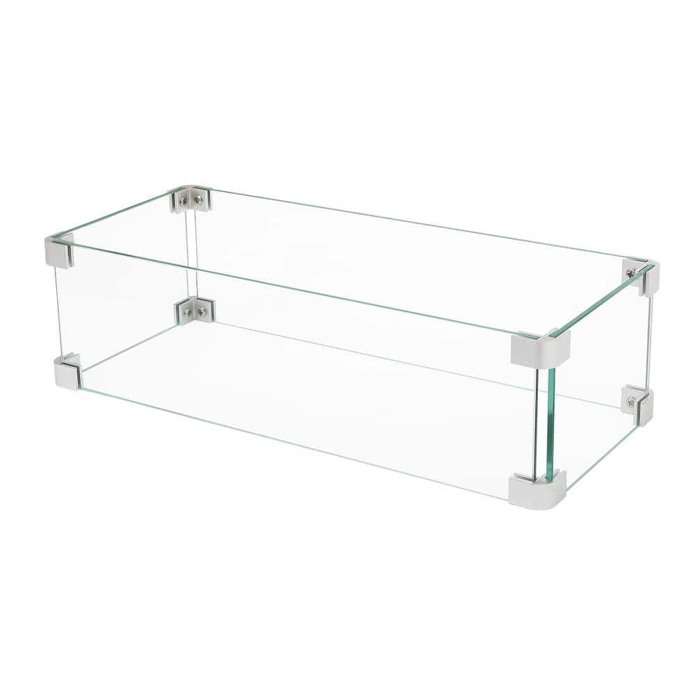COSIEST Glass Wind Guard Tempered Glass for Outdoor Fire Pit