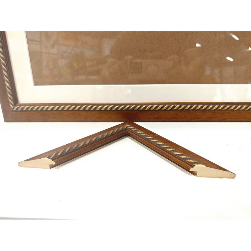 Solid Wood Picture Frame - Replaceable Canvas Art Frame with Organic Glass, Elegant Framed Wall Decor for Living Room