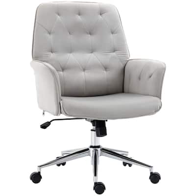 Velvet Office Chair with Adjustable Height Swivel Wheels - 26" W x 27.25" D x 35.25"-38.25" H