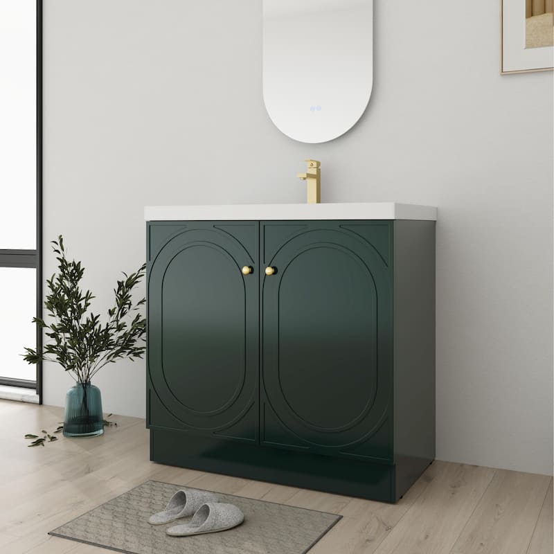 Bathroom Vanity With Sink In 24/30/36 Inch, Freestanding Bathroom Vanity With Soft Close Door and Adjustable Shelf
