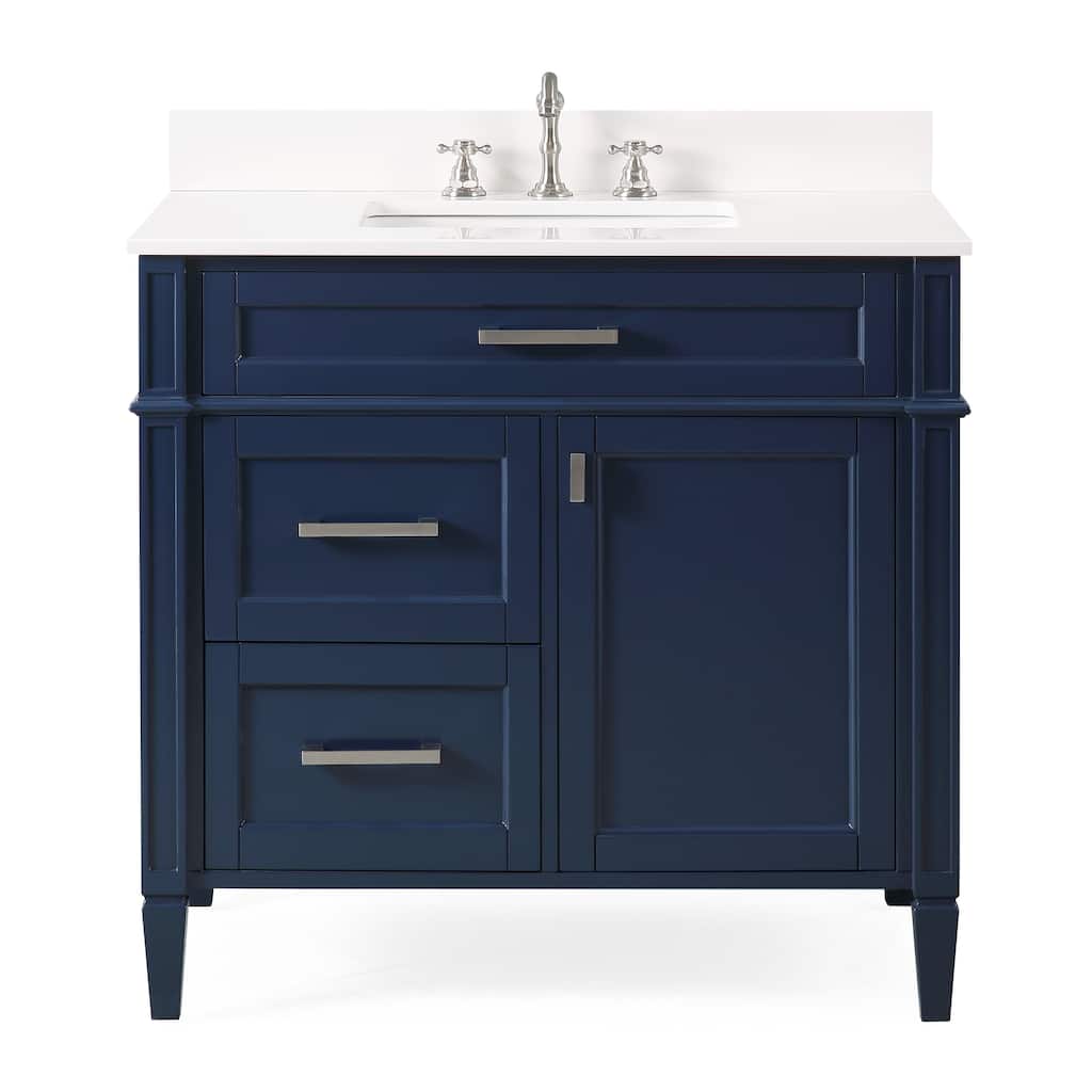 36" Tennant Brand Durand Modern Navy Blue Bathroom Sink Vanity