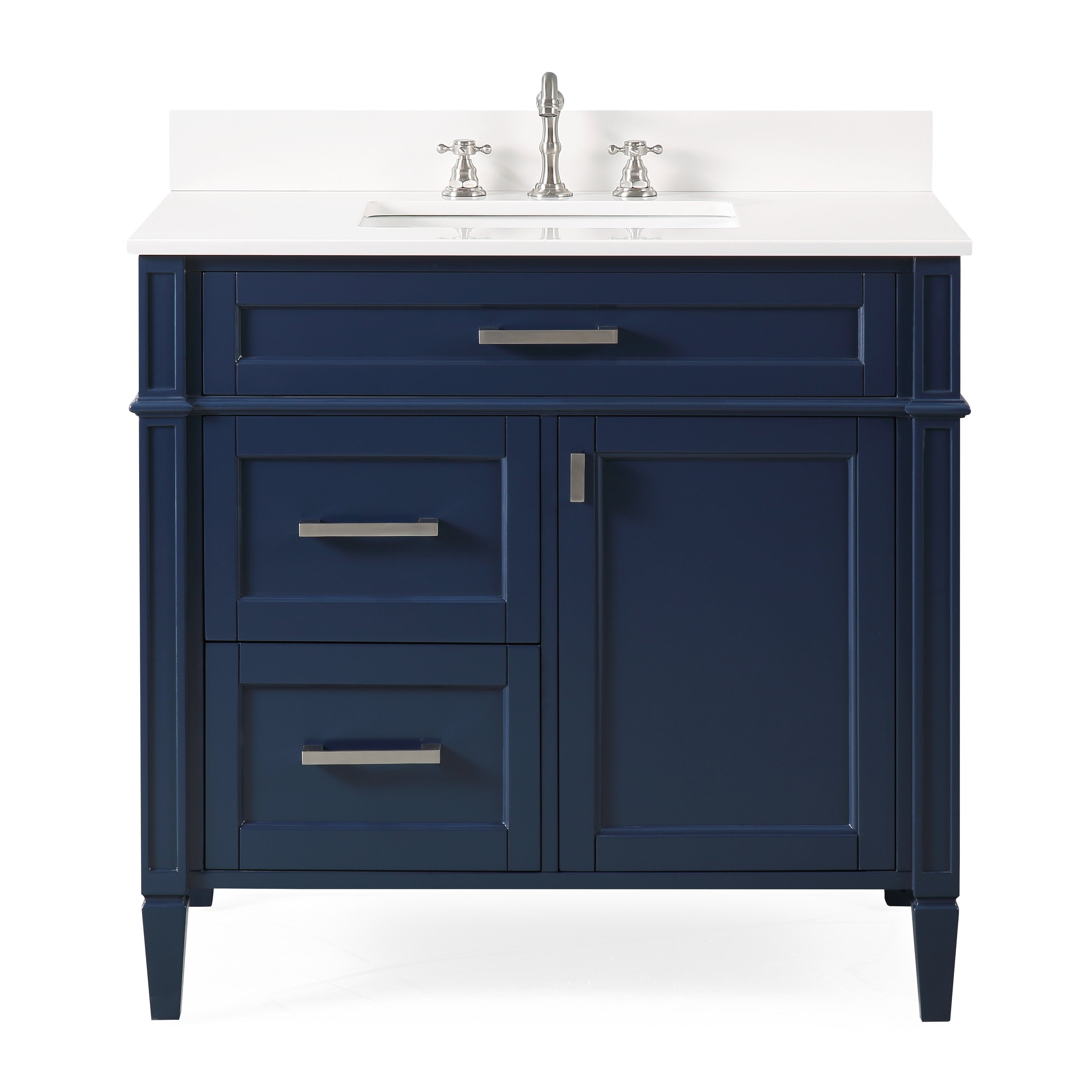 36" Tennant Brand Durand Modern Navy Blue Bathroom Sink Vanity