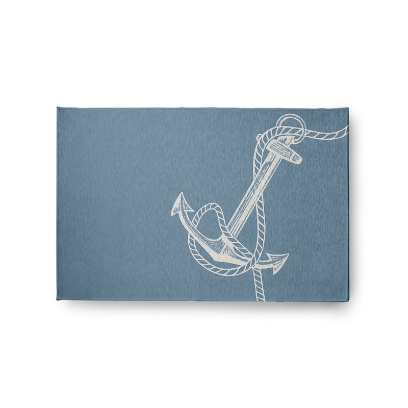 Anchored Nautical Indoor/Outdoor Rug - Dusty Smoke - 2' x 3'