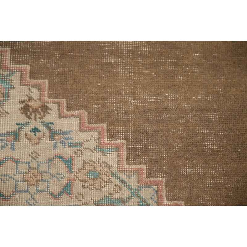 Hand Knotted Oriental 100% Wool Carpet Traditional Medallion Brown Tabriz Area Rug - 10' 11'' X 7' 9''