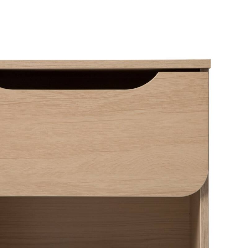 Modern Minimalist 1-Drawer Nightstand with Cubby