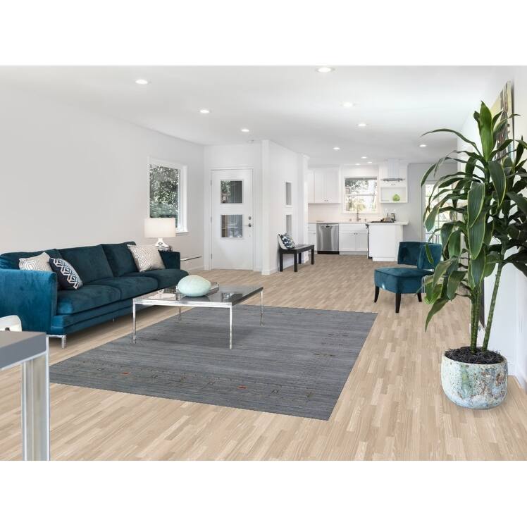 Hand Knotted Oriental 100% Wool Carpet Tribal Stripe Greys & Charcoal Gabbeh Area Rug - 8' 4'' X 5' 11''