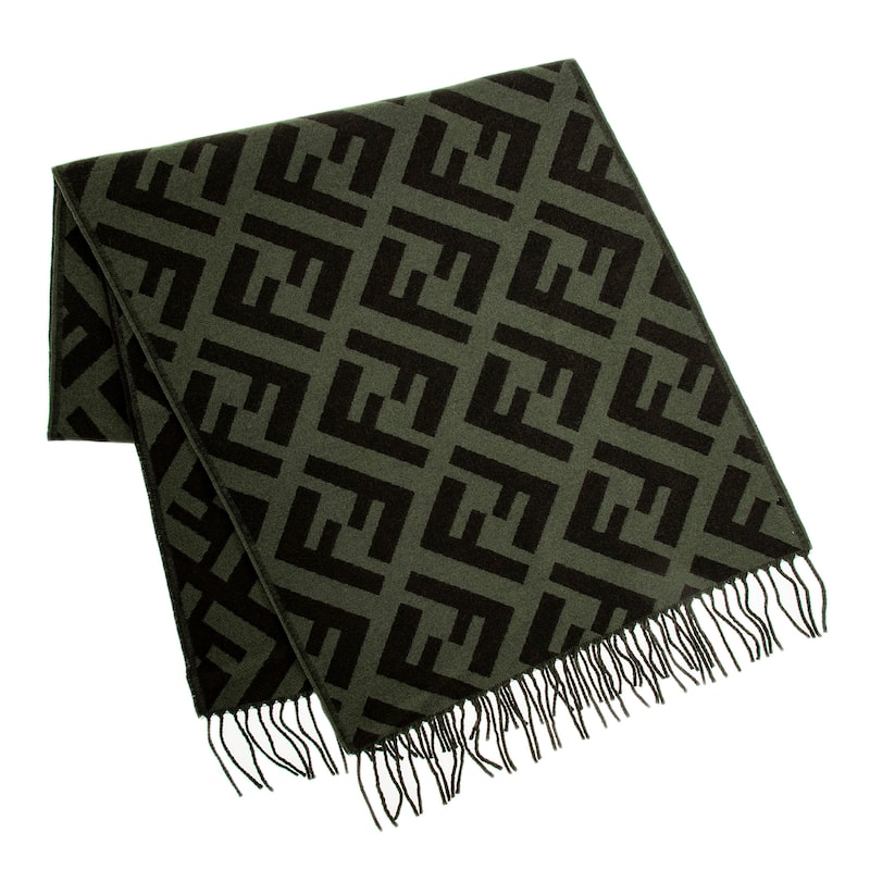 Fendi FF Cashmere Scarf with Fringe