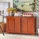 preview thumbnail 22 of 24, Porch & Den Jefferson Sliding Door Stackable Buffet/Sideboard Walnut