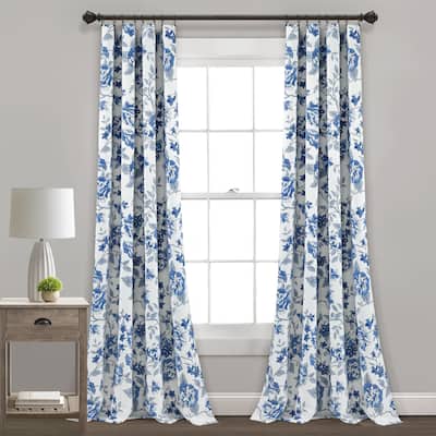 Lush Decor Ivana Floral Room Darkening Window Curtain Panel Pair - 84" x 52"