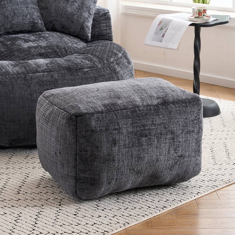 Bean Bag Lazy Sofa with Ultra Soft Chenille Cover,Round Bean Bag,Indoor & Outdoor