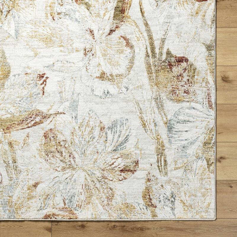 Krysten Coastal Floral and Botanical Area Rug