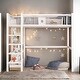 preview thumbnail 1 of 11, Artsy Twin Size Metal Loft Bed with 4-Tier Shelves and Storage, White White