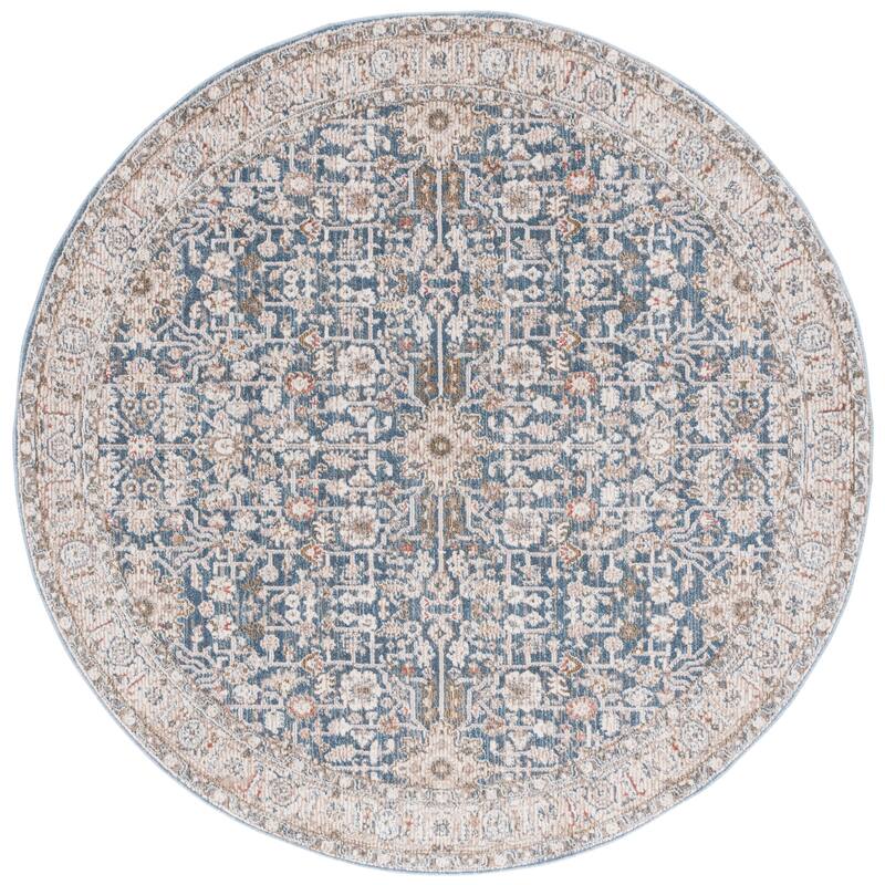 SAFAVIEH Vivaldi Ubertina Oriental Rug - 6'7" Round - Light Blue/Ivory