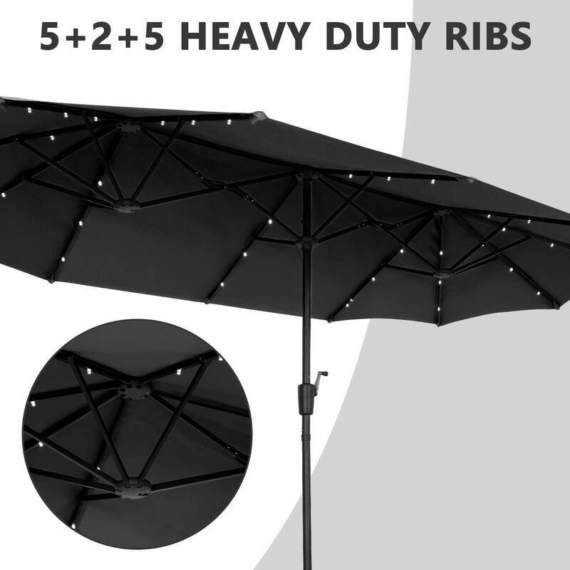 Autlaycil 13 ft Patio Umbrella with Crank Outdoor Umbrella with Base