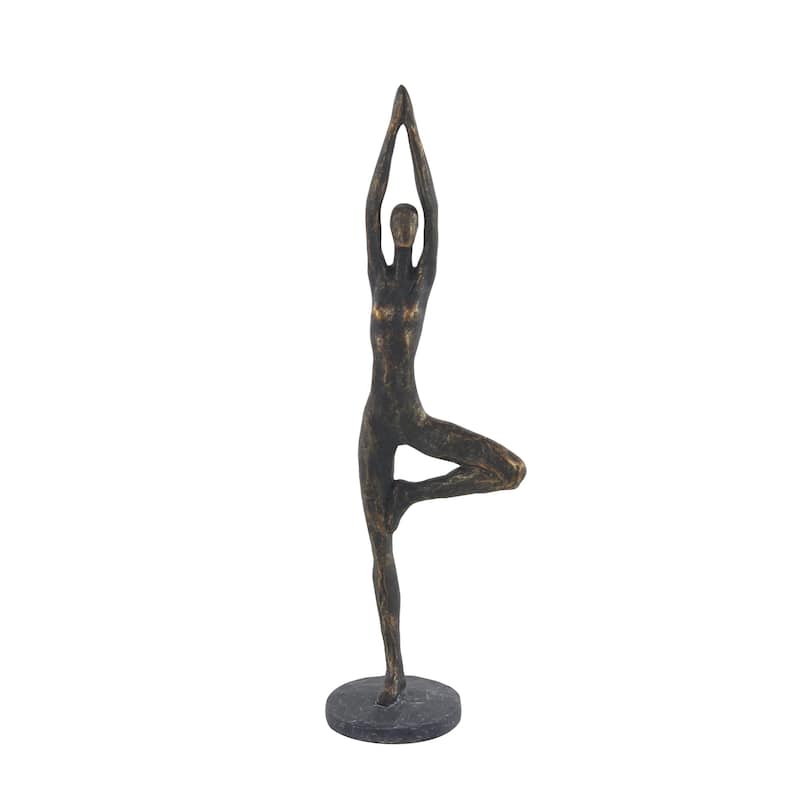 Polystone Yoga Decorative Sculpture - Brass - Roche River Decor - Brass