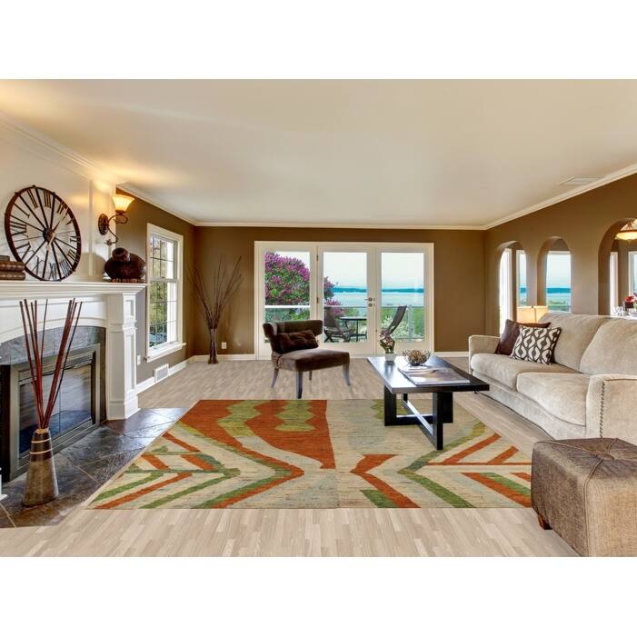 Moroccan Oriental Rug Hand-Knotted Bedroom Wool Carpet - 8'5" x 9'10"