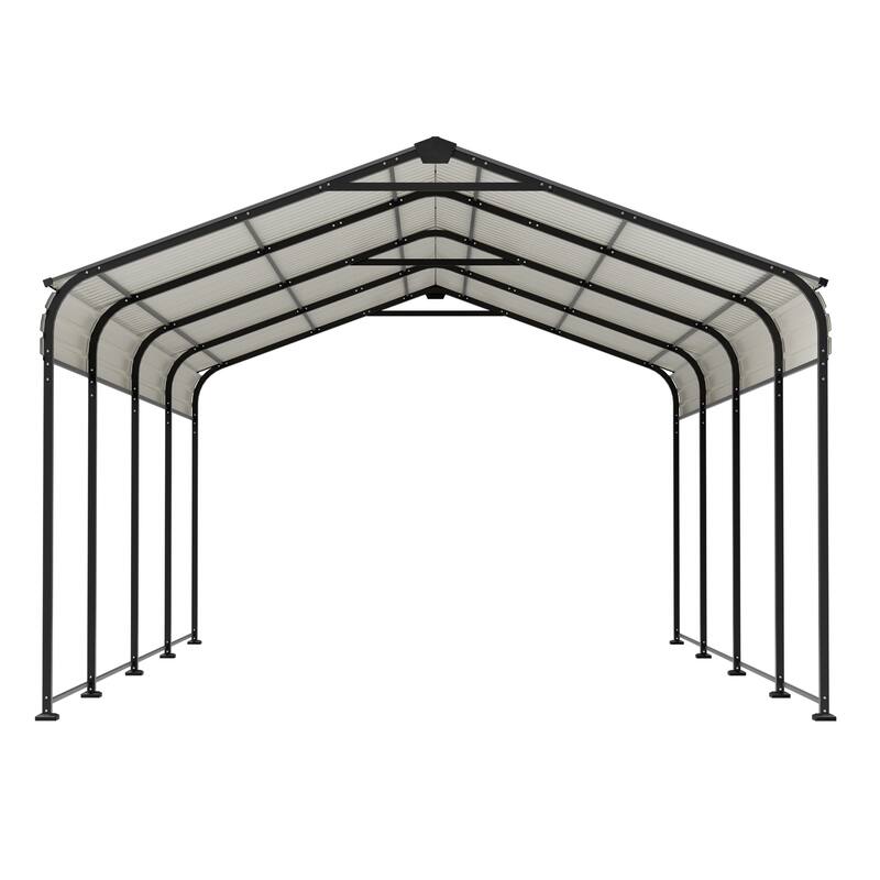 GDFStudio - Oliver Heavy Duty Outdoor Carport Gazebo with Waterproof Shade and Reinforced Base
