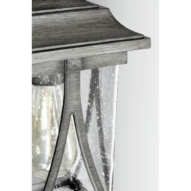 Abbott Collection Aluminum/ Seeded Glass 1-Light Post Lantern - 22.250" x 11.000" x 11.120"
