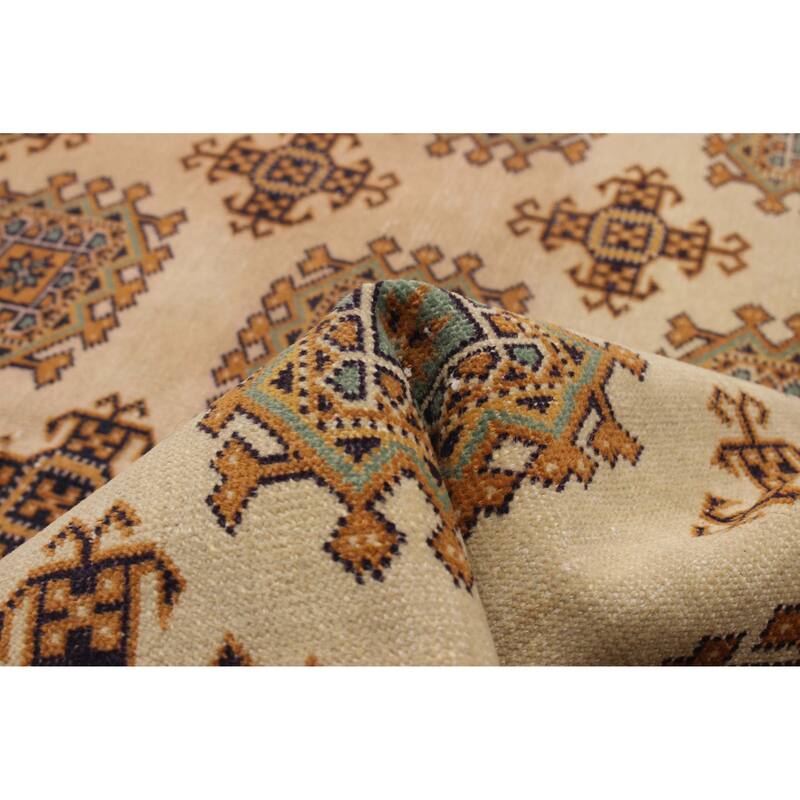 ECARPETGALLERY Hand-knotted Antalya Vintage Cream Wool Rug - 3'9 x 4'7