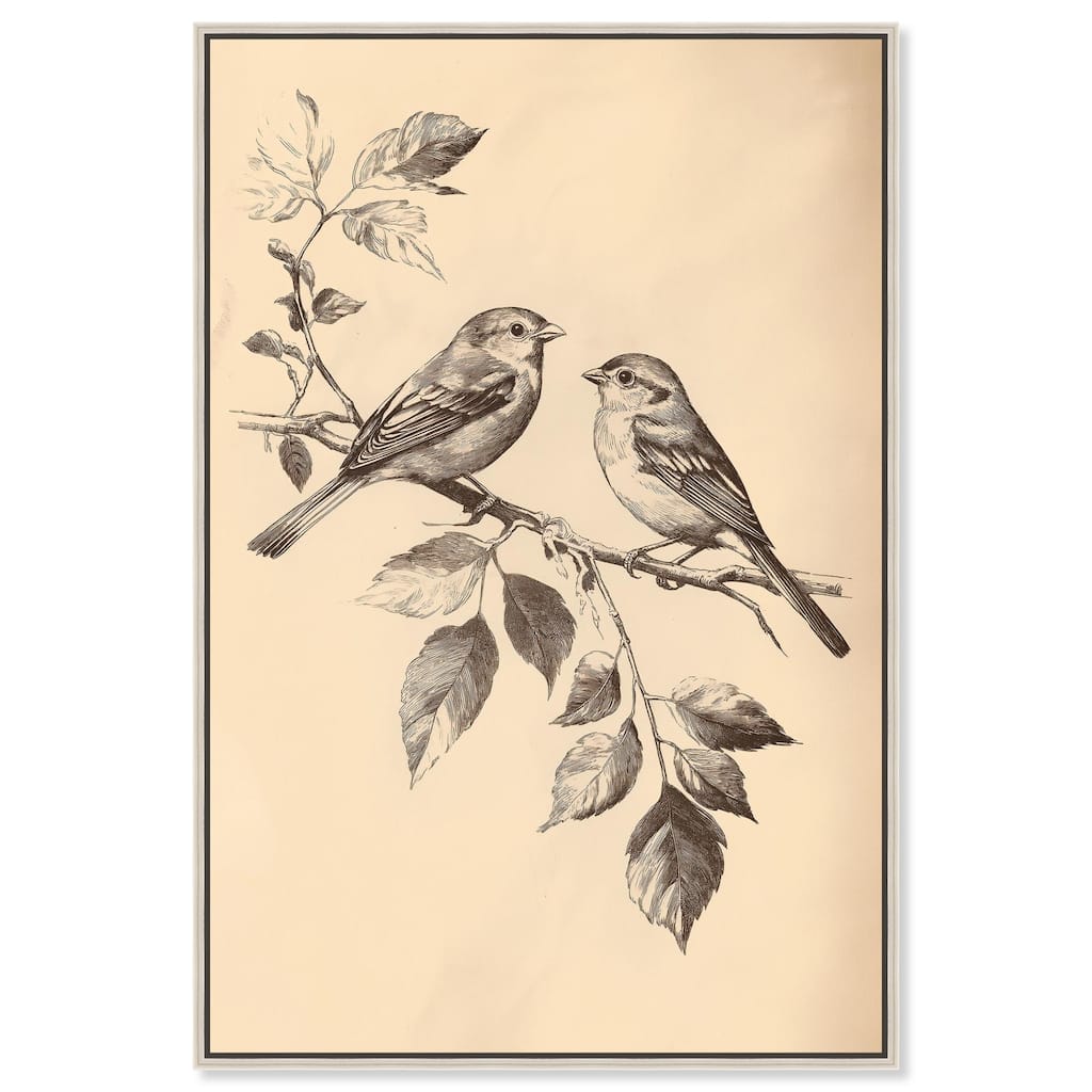 Pair of Finches II Canvas by Art Remedy