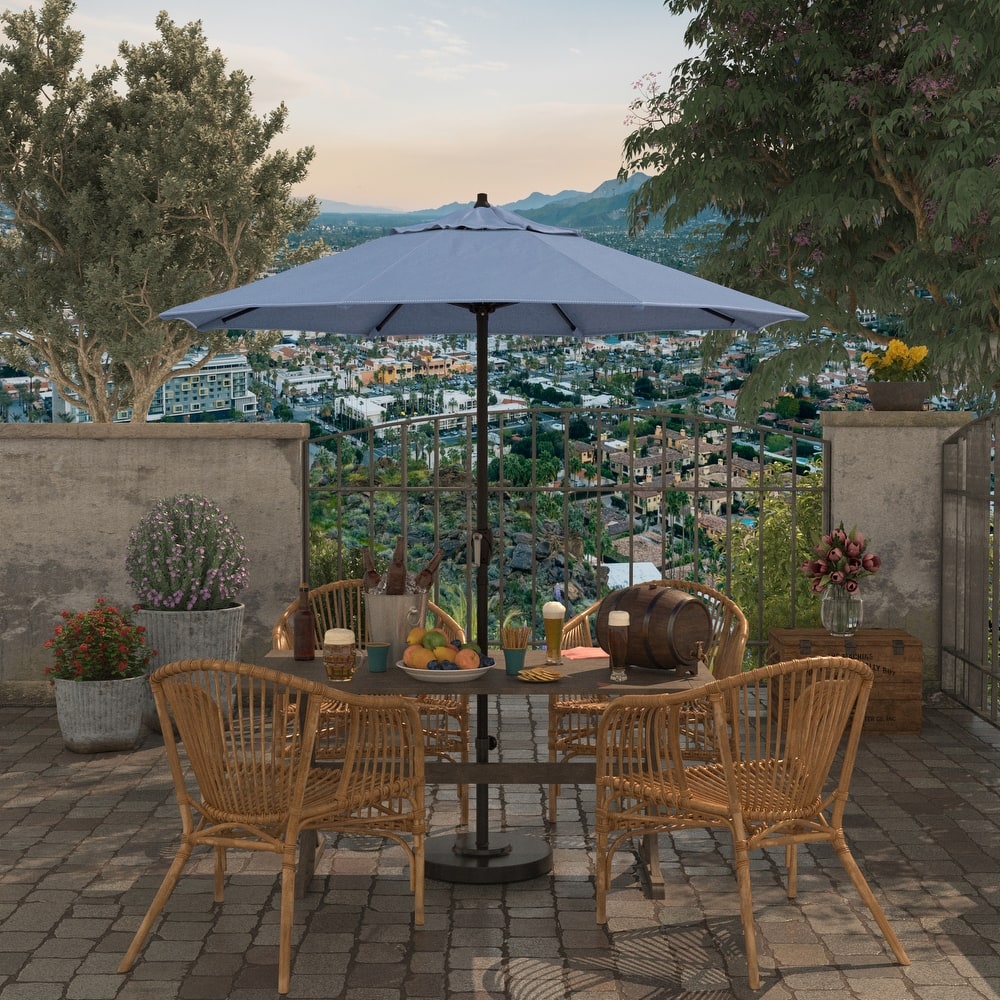 North Bend 7.5 Crank Lift Auto Tilt Patio Umbrella with Outdoor Rated Olefin Fabric by Havenside Home