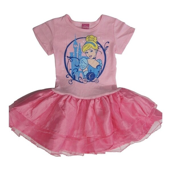 Shop Disney Little Girls Pink Fuchsia Cinderella Print Tutu Ruffle Dress 5 6x Ships To Canada Overstock 18163889