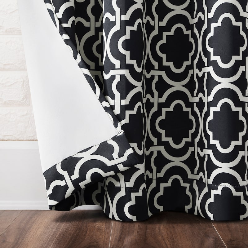 Sun Zero Barnett Trellis Blackout Grommet Curtain Panel, Single Panel