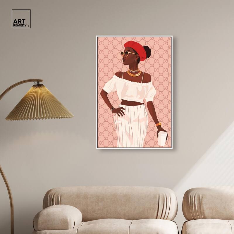 Her Stylish Coffee Look Canvas by Art Remedy