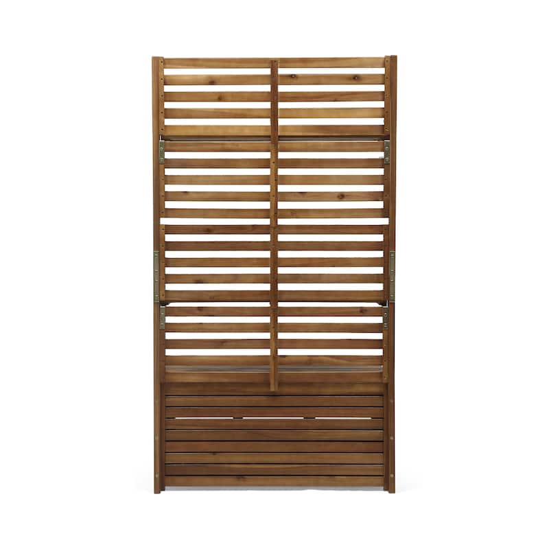 Storage bench with rack