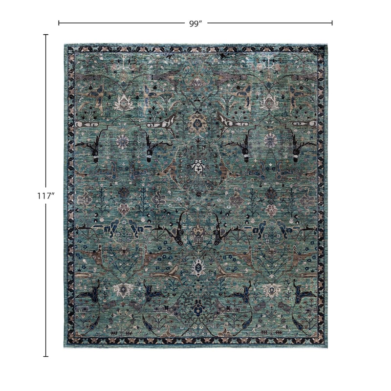 Serapi One-of-a-Kind Hand-Knotted Area Rug - Green - 8' 3" x 9' 9"