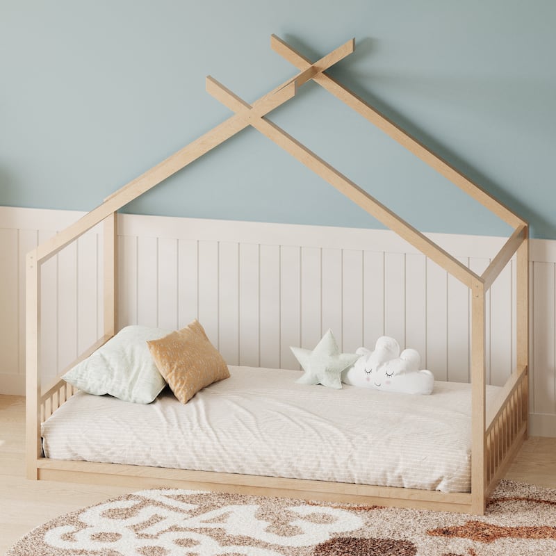Charming Montessori Style Kids' Floor Bed for Fun and Safety