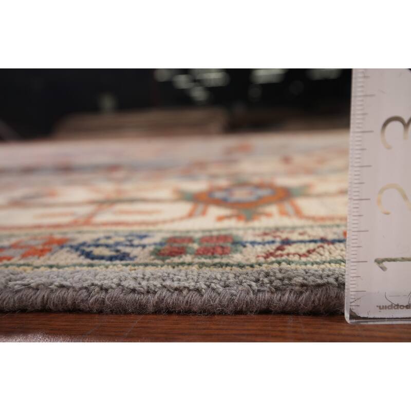 Geometric Heriz Serapi Indian Area Rug Handmade Wool Carpet - 8'8" x 12'2"
