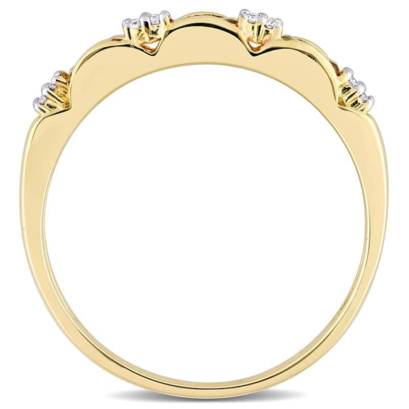 Miadora 10k Yellow Gold Baguette-cut Citrine & Diamond Accent Stackable Eternity Wedding Band Ring