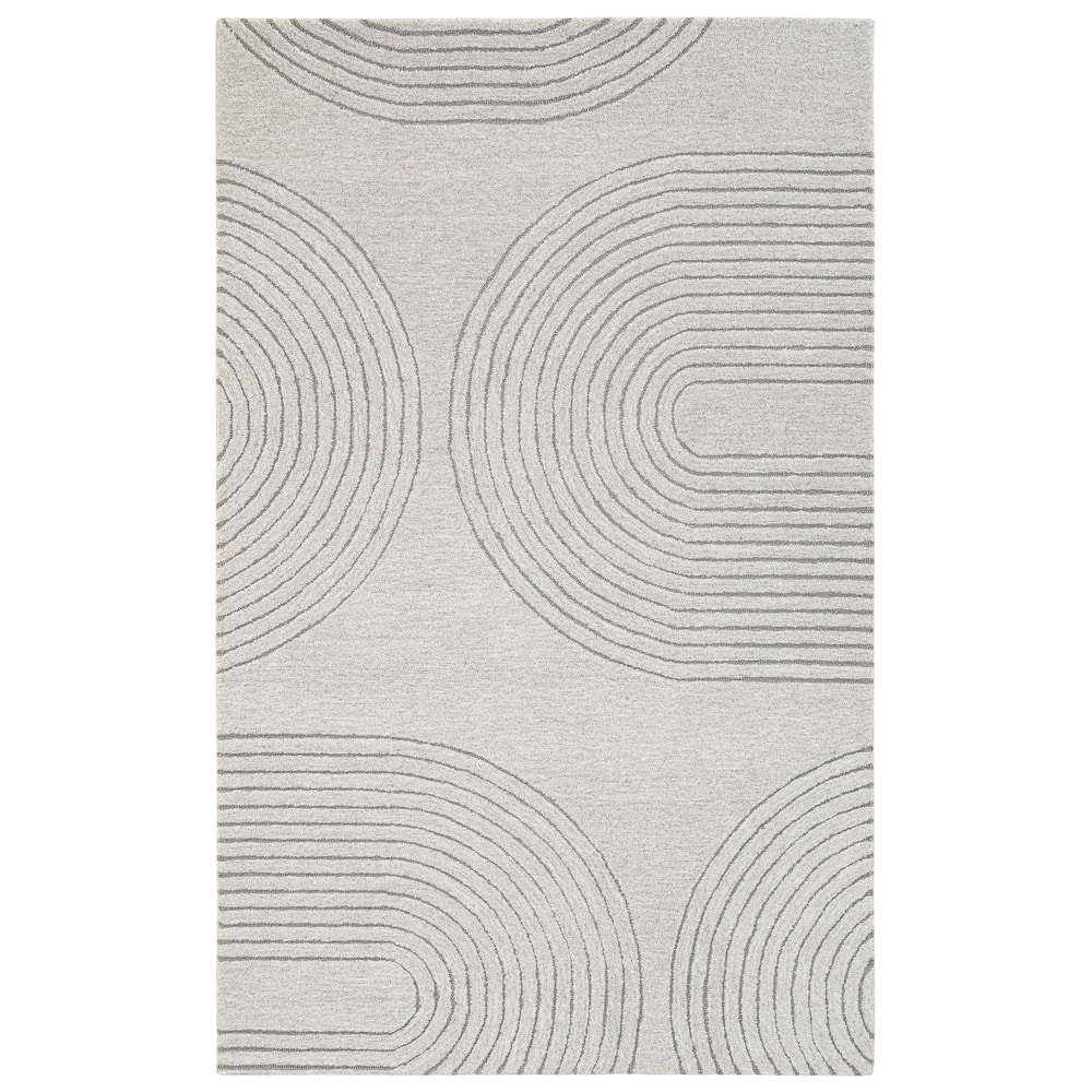 Terra by Obeetee Mid-Century Tonal 6 Ivory Rug