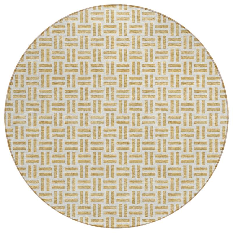 Machine Washable Indoor/ Outdoor Contemporary Basketweave Chantille Rug