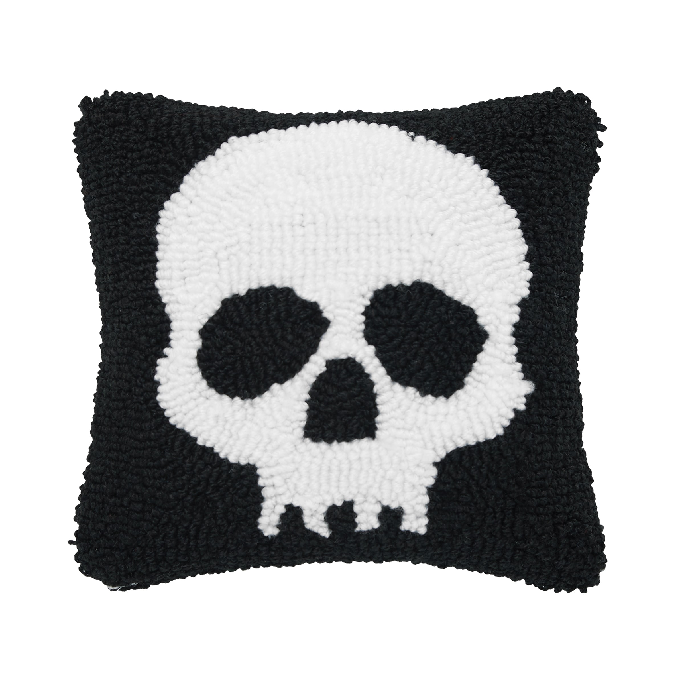 Skull Halloween Hooked Throw Pillow