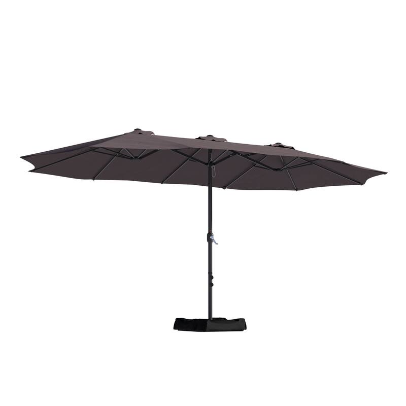 15ft Rectangular Patio Market Umbrella with Base