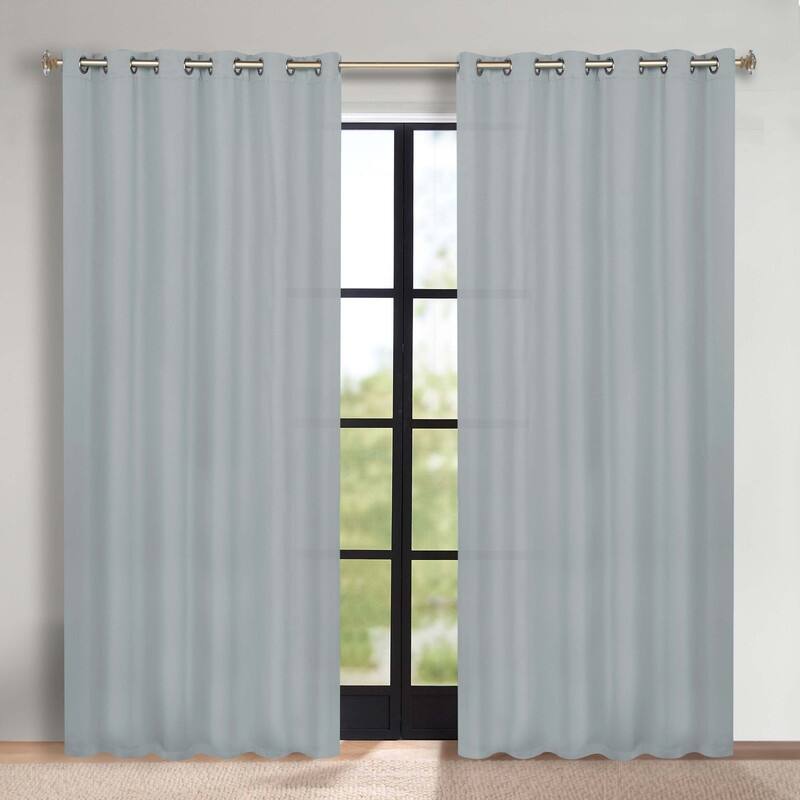 Superior Solid Machine Washable Room Darkening Grommet Blackout Curtains, Set of 2