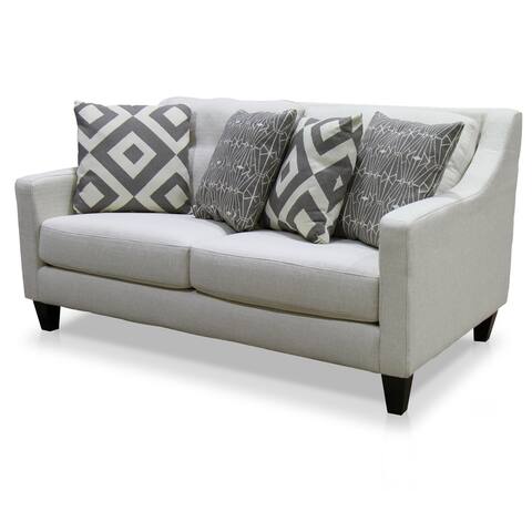 Furniture of America Zeer Contemporary Ivory Fabric Padded Loveseat