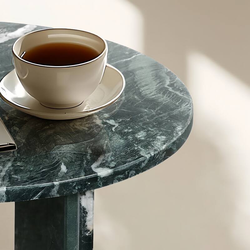 Modern Marble Coffee Table Natural Marble Coffee Table Minimalist Luxury Coffee Table, for Living Room, Green