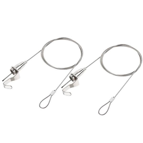 Picture Hanging Wire Kit, 2pcs 1M Adjustable Rail Hanging System, Load