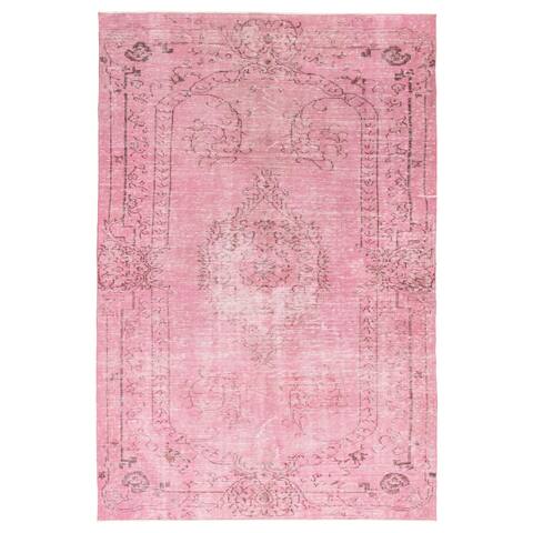 ECARPETGALLERY Hand-knotted Color Transition Pink Wool Rug - 5'9 x 8'6