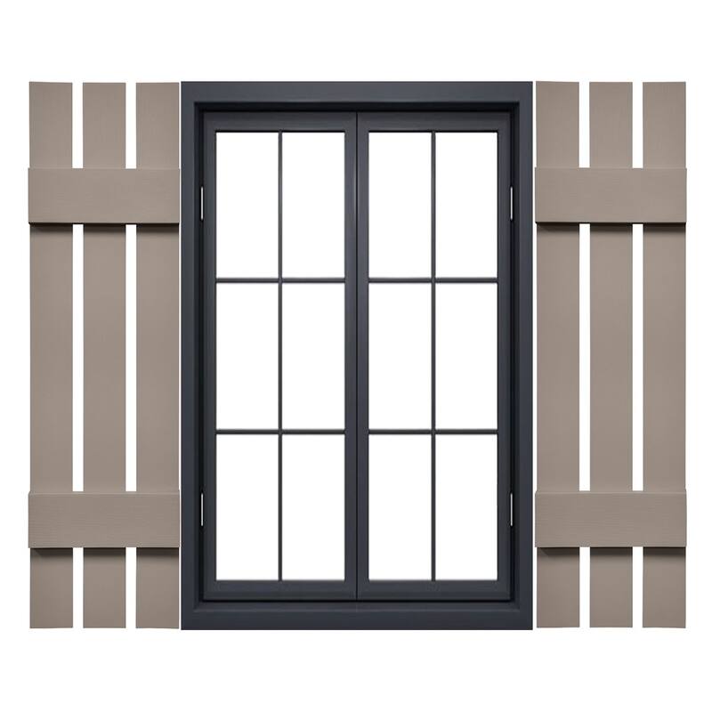 Mid-America Vinyl, Standard Size Three Board Spaced Shutters - 12"W x 47"H - 008 - Clay