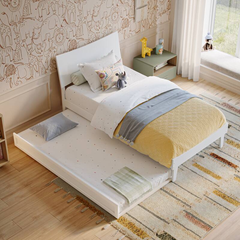 Phoenix Wood Platform Bed with Trundle