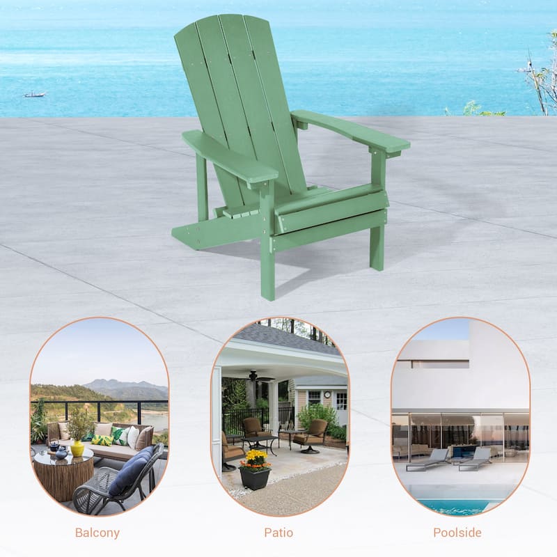 LIVOOSUN Outdoor Recycled Plastic Modern Outdoor Adirondack Chair Set of 1/2/4