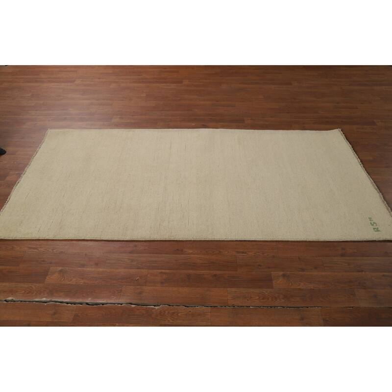 Solid Gabbeh Oriental Runner Rug Handmade Wool Carpet - 3'3"x 6'10"