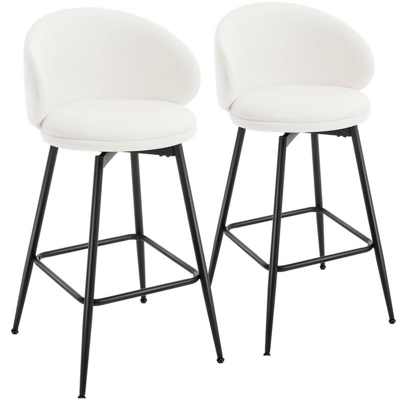 26"/30" Velvet Upholstered Swivel Counter/Bar Stools Set of 2/3