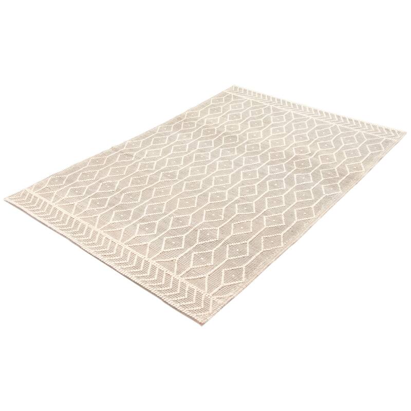 ECARPETGALLERY Braid weave Sienna Grey Wool Rug - 6'0 x 9'1