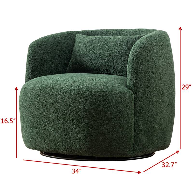 KINWELL 2-Piece Sherpa Living Room Set 1 Accent Chair 1 Boucle Ottoman
