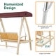 preview thumbnail 22 of 21, MCombo 2-Person Patio Swing Chair, Luxury Outdoor Swing with Wooden Finish Coated Seat, Poolside 4458 - N/A
